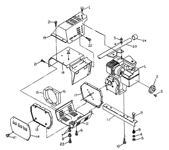 Engine Sheet Metal Diagram and Parts List for 8749-0-G1410  Briggs and Stratton Generator